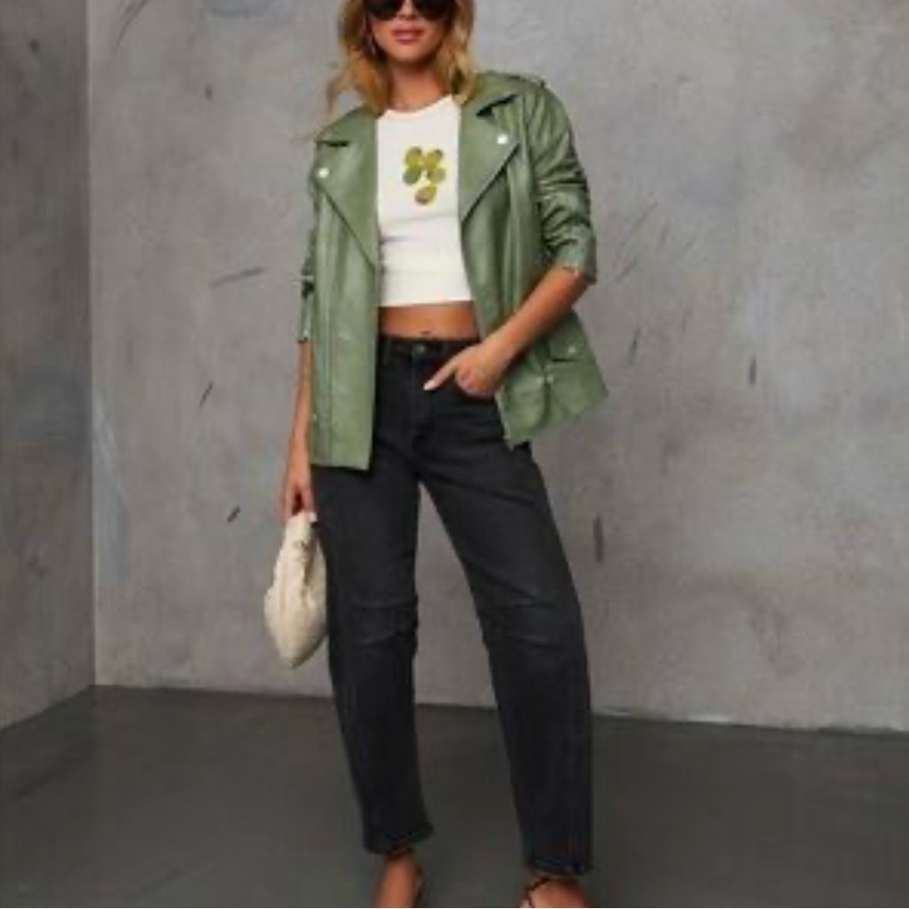 Vici Green Leather Jacket